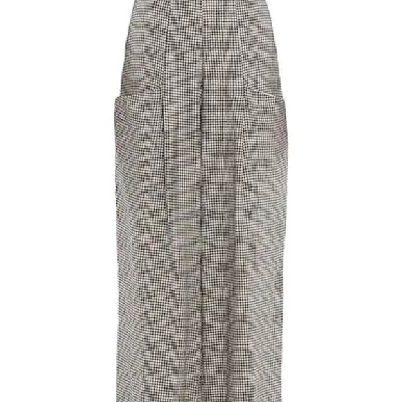 Weili Zheng Vichy Cargo Pants: High Waste, Wide Leg, 100% Linen, NWT - Picture 1 of 8